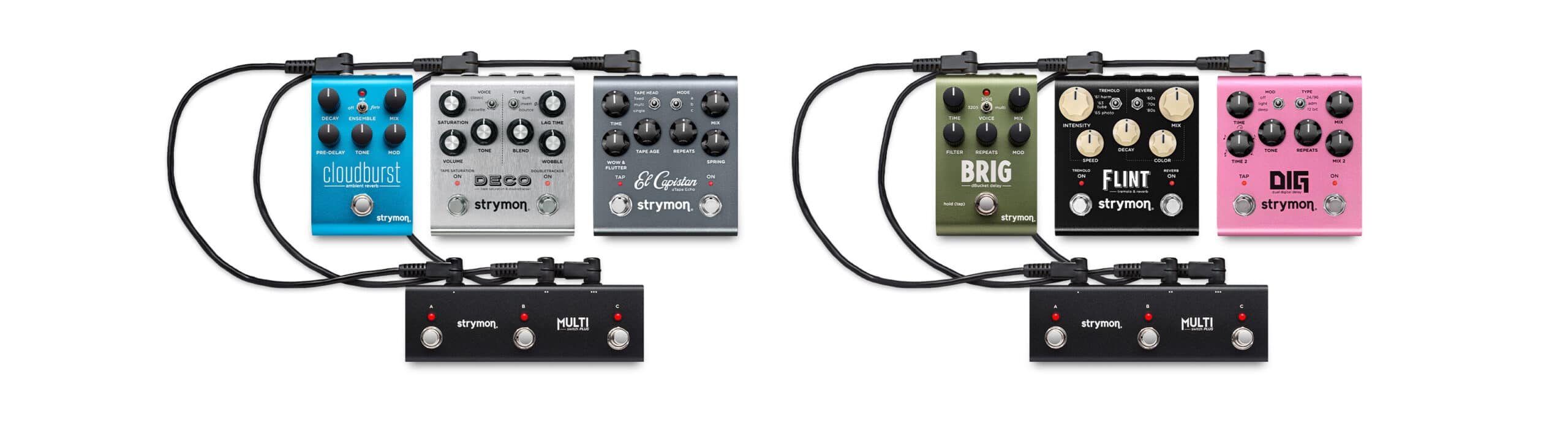 MultiSwitch Plus being used with V2 pedals, Brig and Cloudburst.