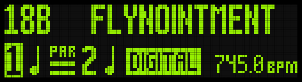 TimeLine MX Display Screen Showing "Fly In The Ointment" Preset.