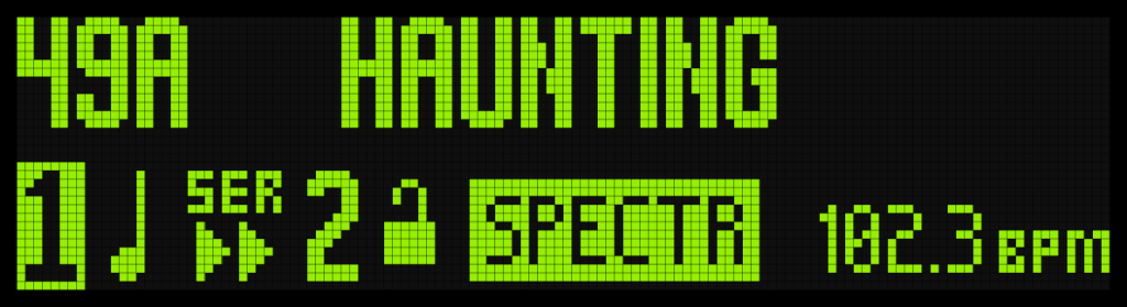 TimeLine MX Display Screen Showing "Haunting" Preset.