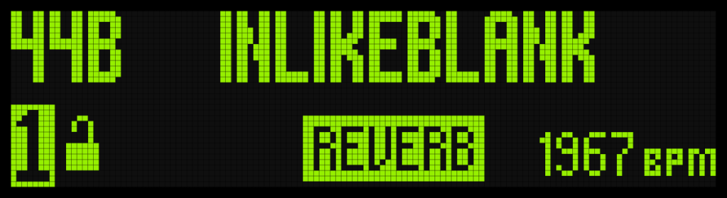 TimeLine MX Display Screen Showing "In Like Blank" Preset.
