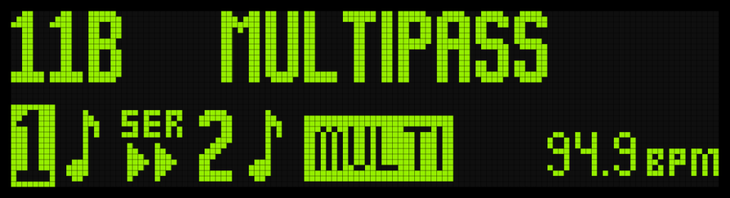 TimeLine MX Display Screen Showing "Multipass" Preset.