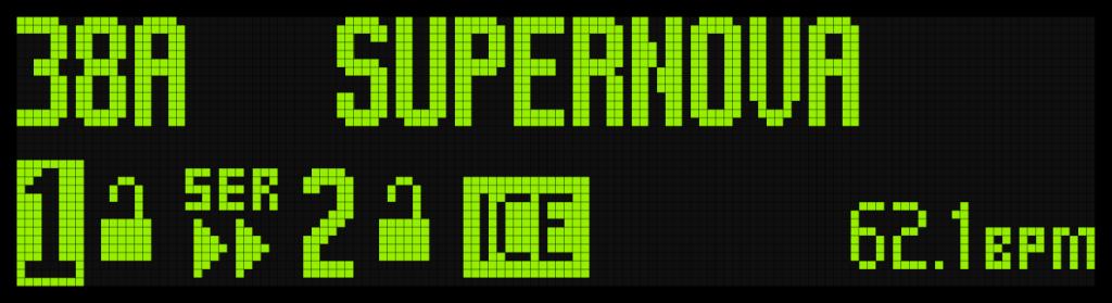 TimeLine MX Display Screen Showing "Supernova" Preset.